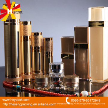 Gold-Stanz-Airless-Flasche und Glas für Körper-Creme-Container